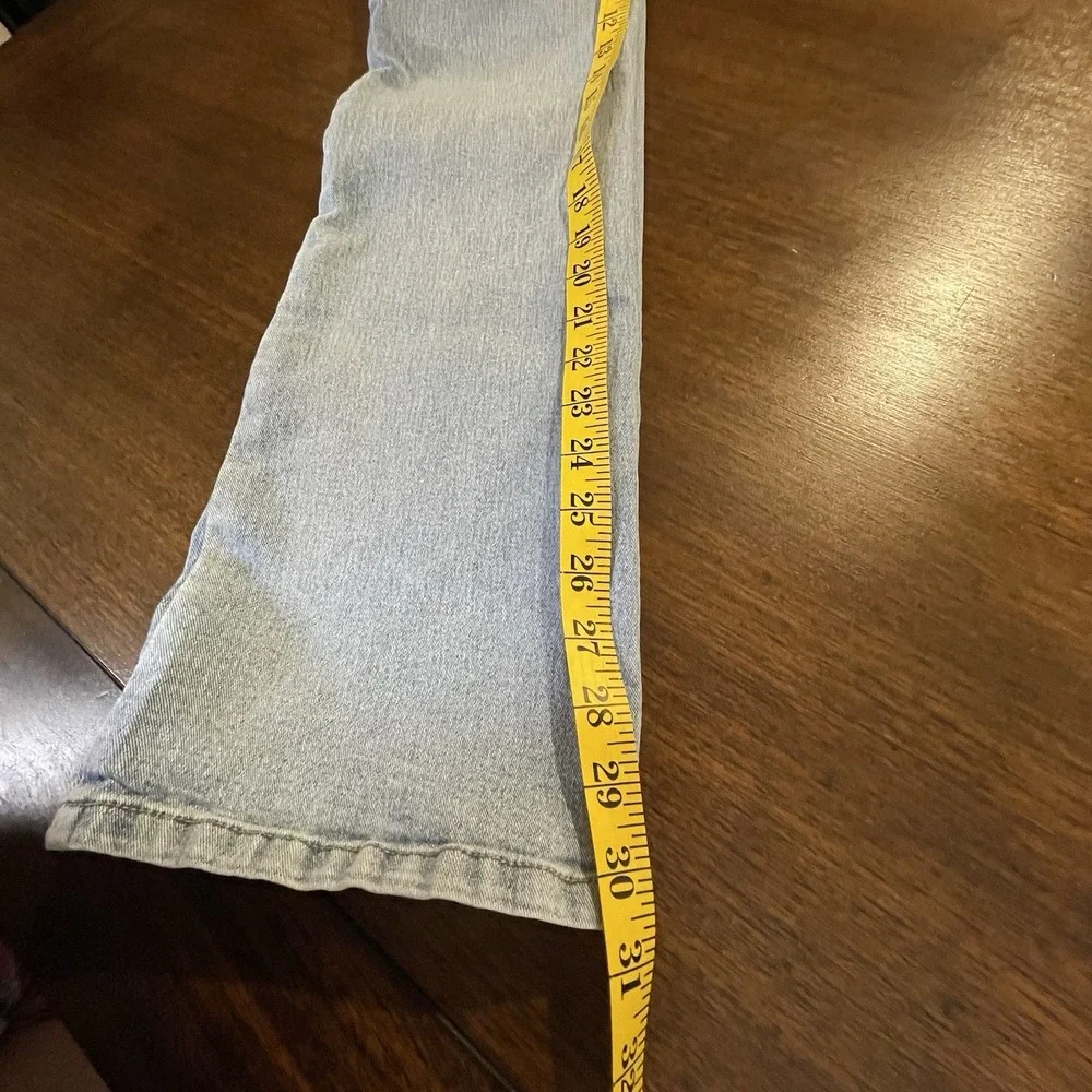 Vanilla Star Girl's Cargo Jeans Size 9‎ Light Blue Boot Cut Mid Rise School Wear
